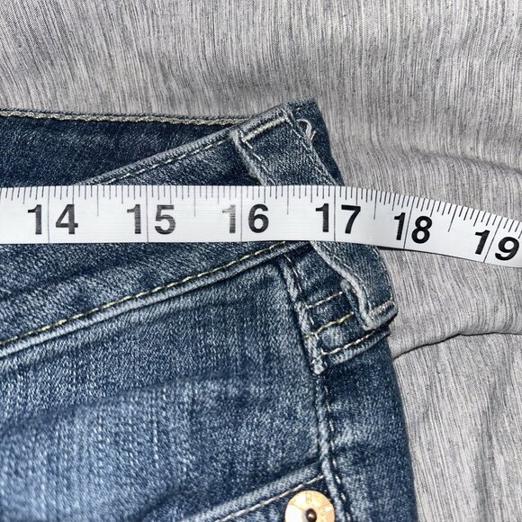 True Religion Julie 90s/Y2K Vintage USA Mid Rise Light Blue Skinny Jeans Size 32 - Picture 9 of 10